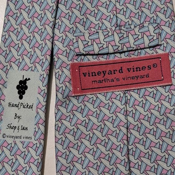 VINEYARD VINES Martha's Vineyard Silk Tie Lt. Blue Silk Necktie - Picture 3 of 4